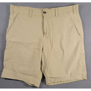 Eddie Bauer Travex Shorts Mens 36 Beige Khaki Chnio Nylon Stretch Lightweight